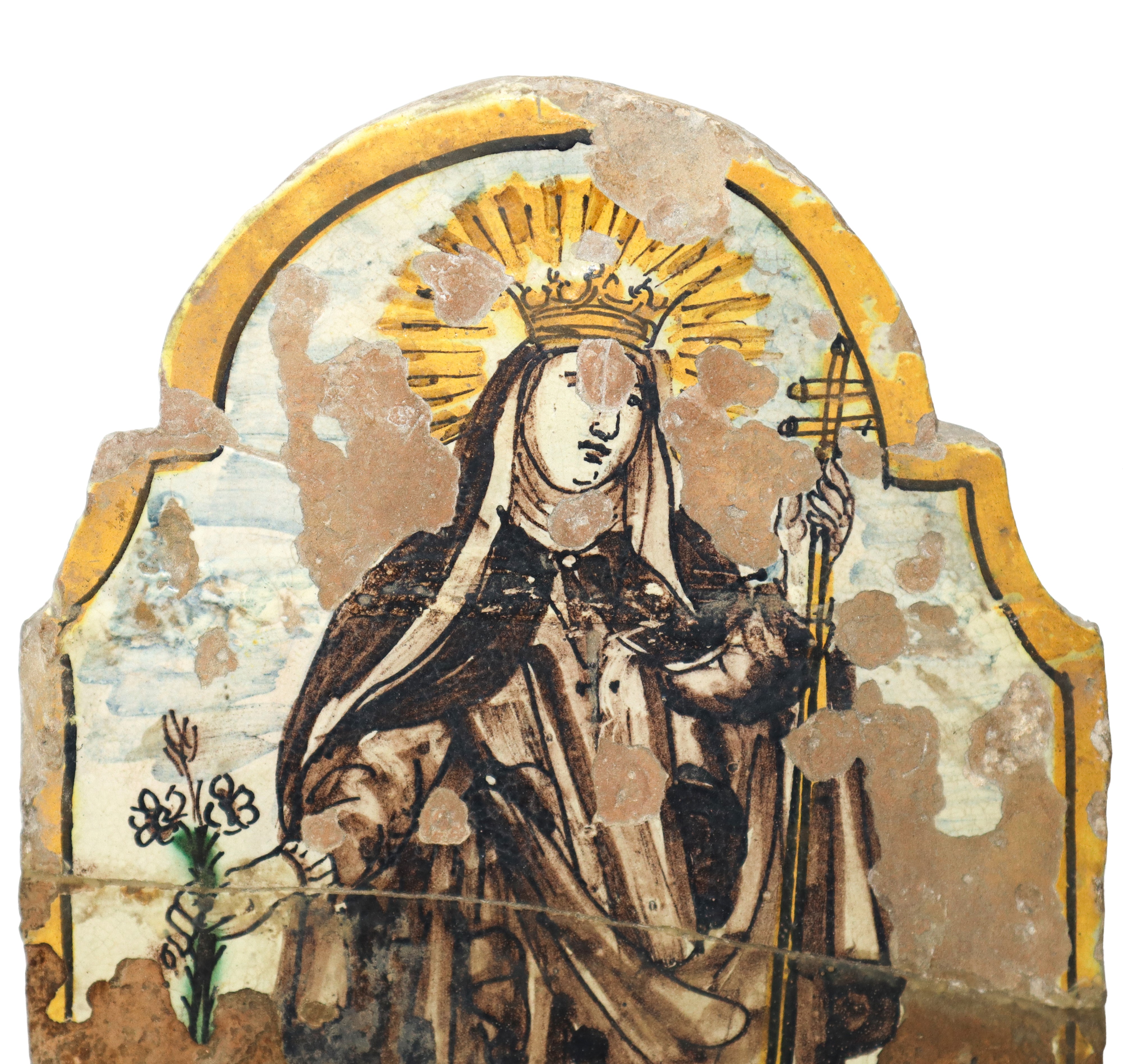 La Beata Lucia da Caltagirone, Placca votiva in Maiolica di Caltagirone