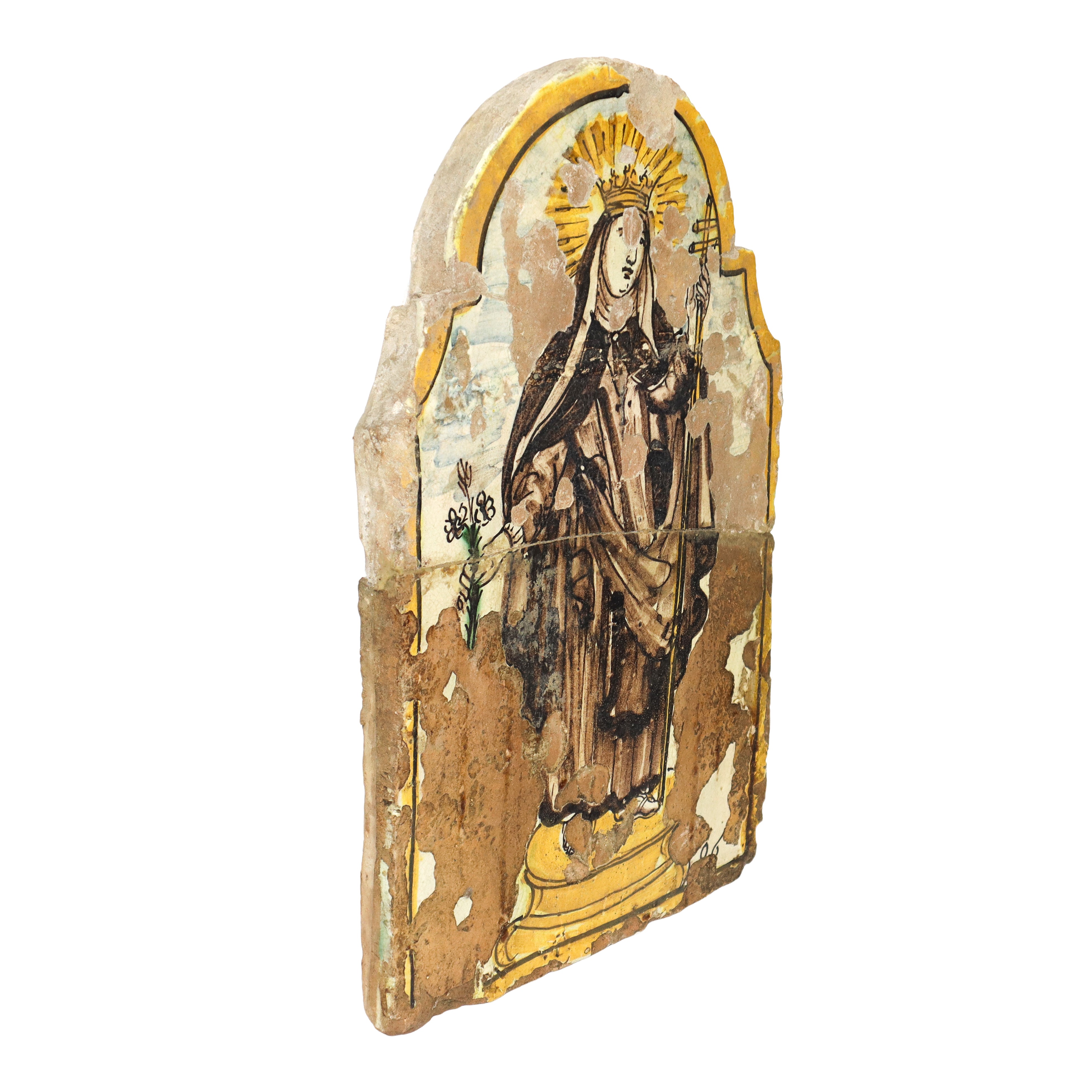 La Beata Lucia da Caltagirone, Placca votiva in Maiolica di Caltagirone