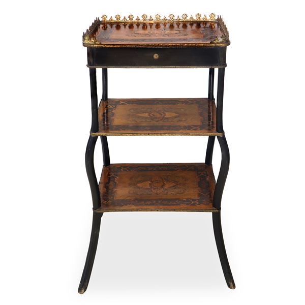 3-shelf coffee table with one drawer