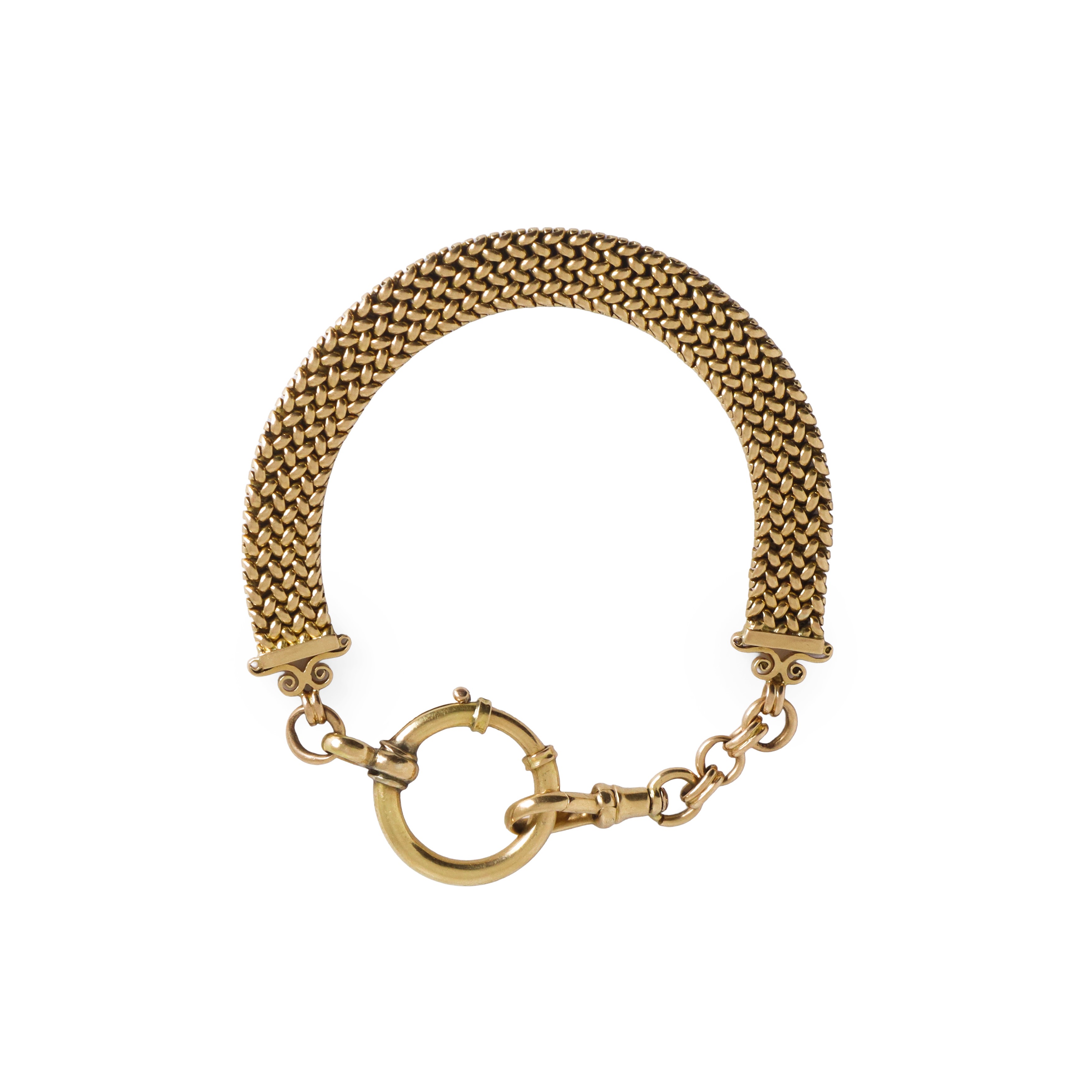 Bracciale in oro giallo 750, con maglia morbida