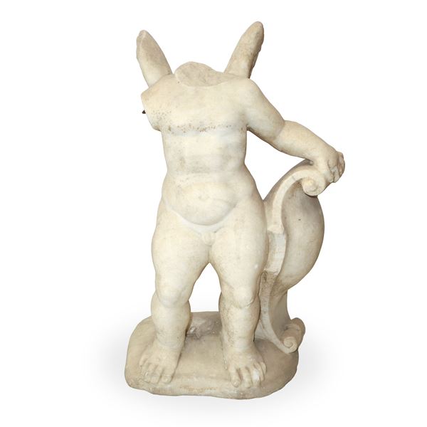 Putto acefalo in marmo