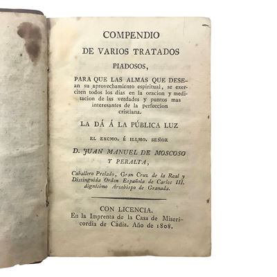 Juan Manuel de Moscoso y Peralta, Compendio de varios tratados piadosos (1808)