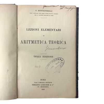 Montesperelli, Lezioni elementari di Aritmetica Teorica (terza edizione), 1913