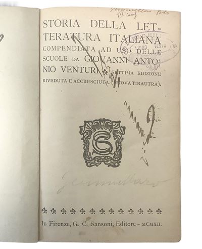 Giovanni Antonio Venturi, Storia della letteratura italiana compendiata ad uso delle scuole