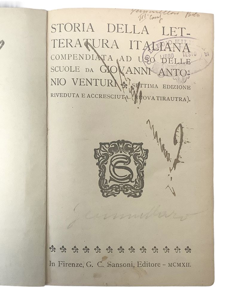 Giovanni Antonio Venturi, Storia della letteratura italiana compendiata ad uso delle scuole