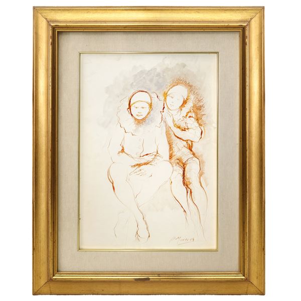 Augusto  Murer - Two Pierrots