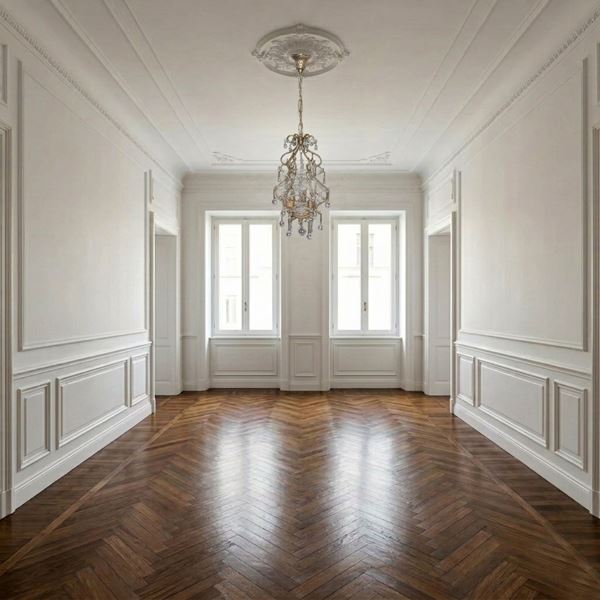 Three-light chandelier in gold-plated metal with Murano glass drops