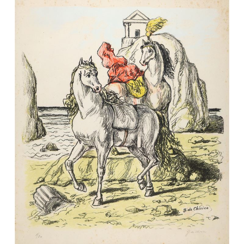 Cavalli su una spiaggia antica