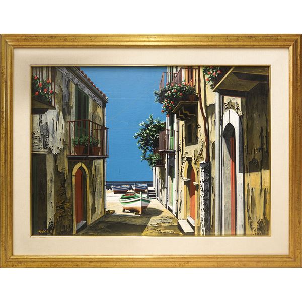 Giuseppe Gallà - Scorcio con barche