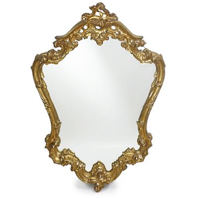 Specchiera dorata, specchio verticale con cornice decorata, h 117 x 92 cm