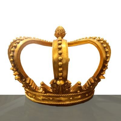 Corona ornamentale dorata, struttura decorativa dorata