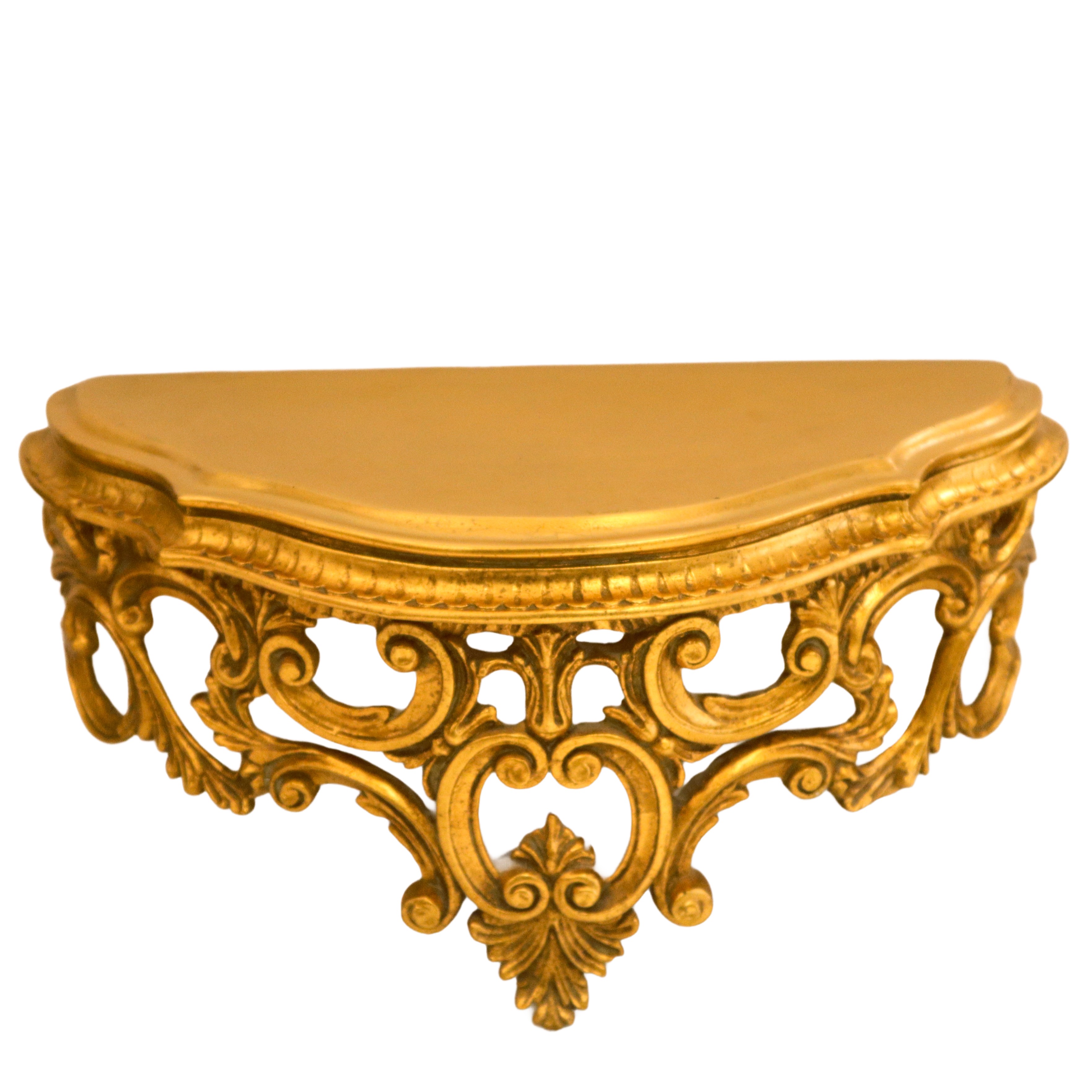 Mensola dorata, arredo d'interno, dimensioni h 23 x 48 x 20 cm