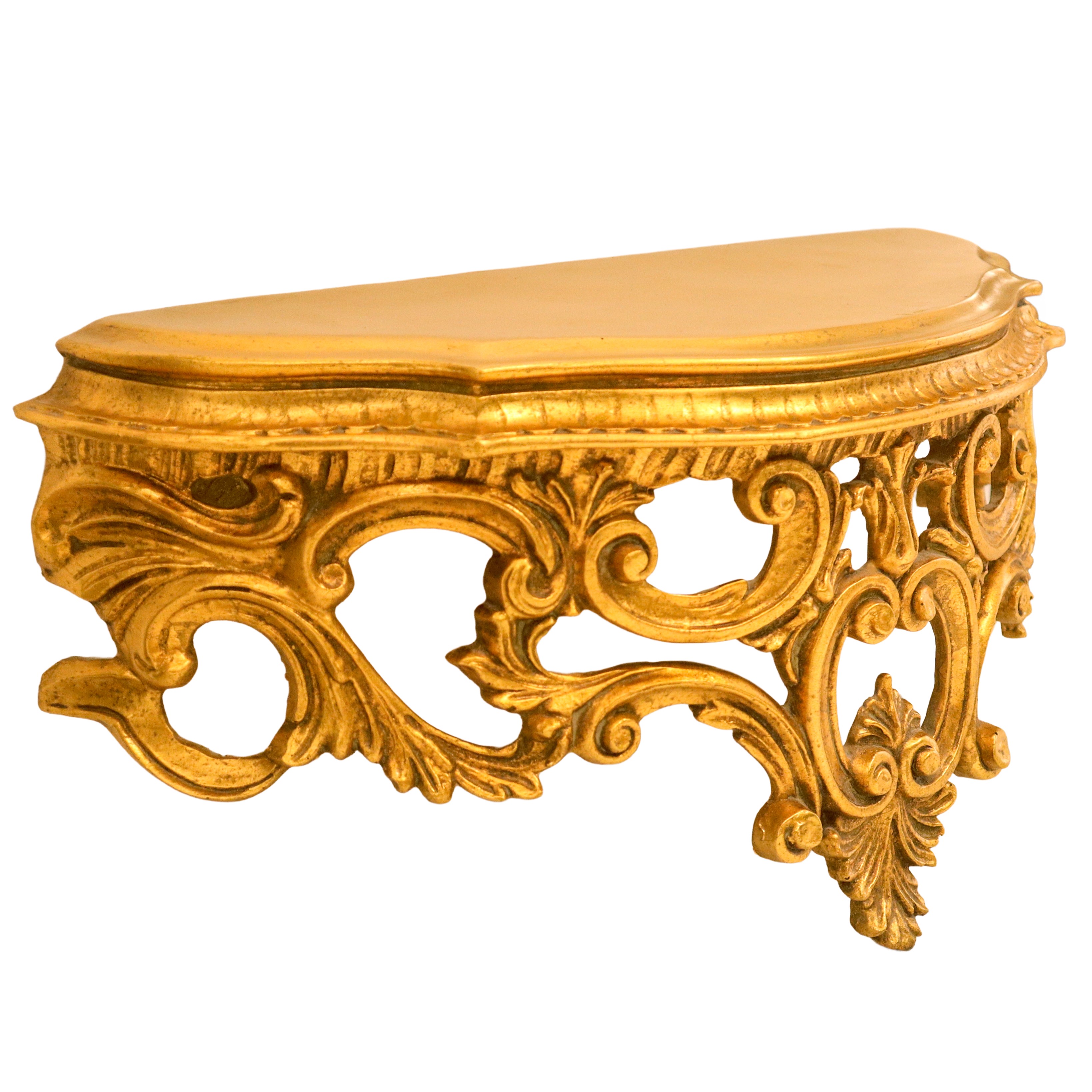 Mensola dorata, arredo d'interno, dimensioni h 23 x 48 x 20 cm
