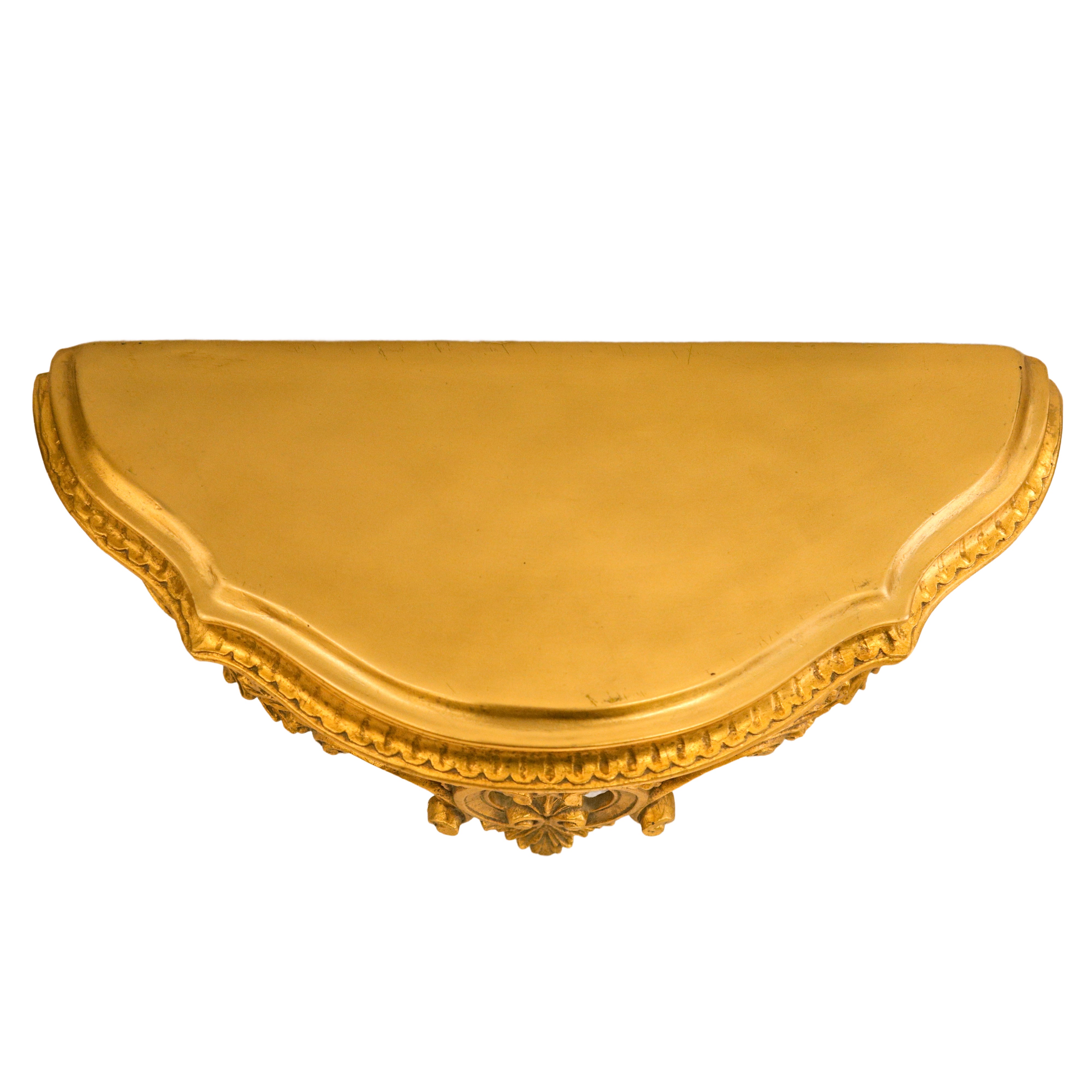Mensola dorata, arredo d'interno, dimensioni h 23 x 48 x 20 cm
