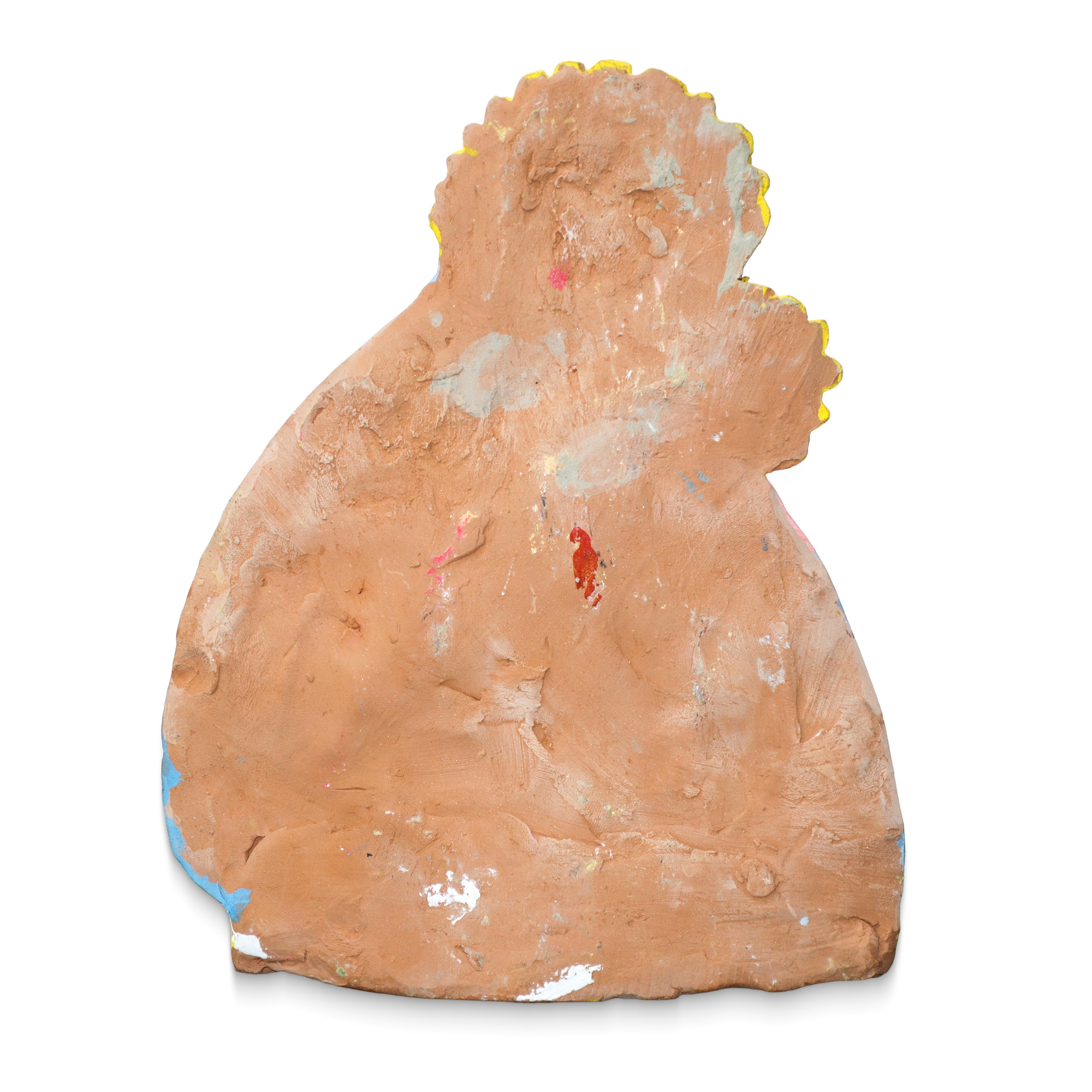 Scultura Popolare in Gesso Policromo Raffigurante Madonna con Bambino
