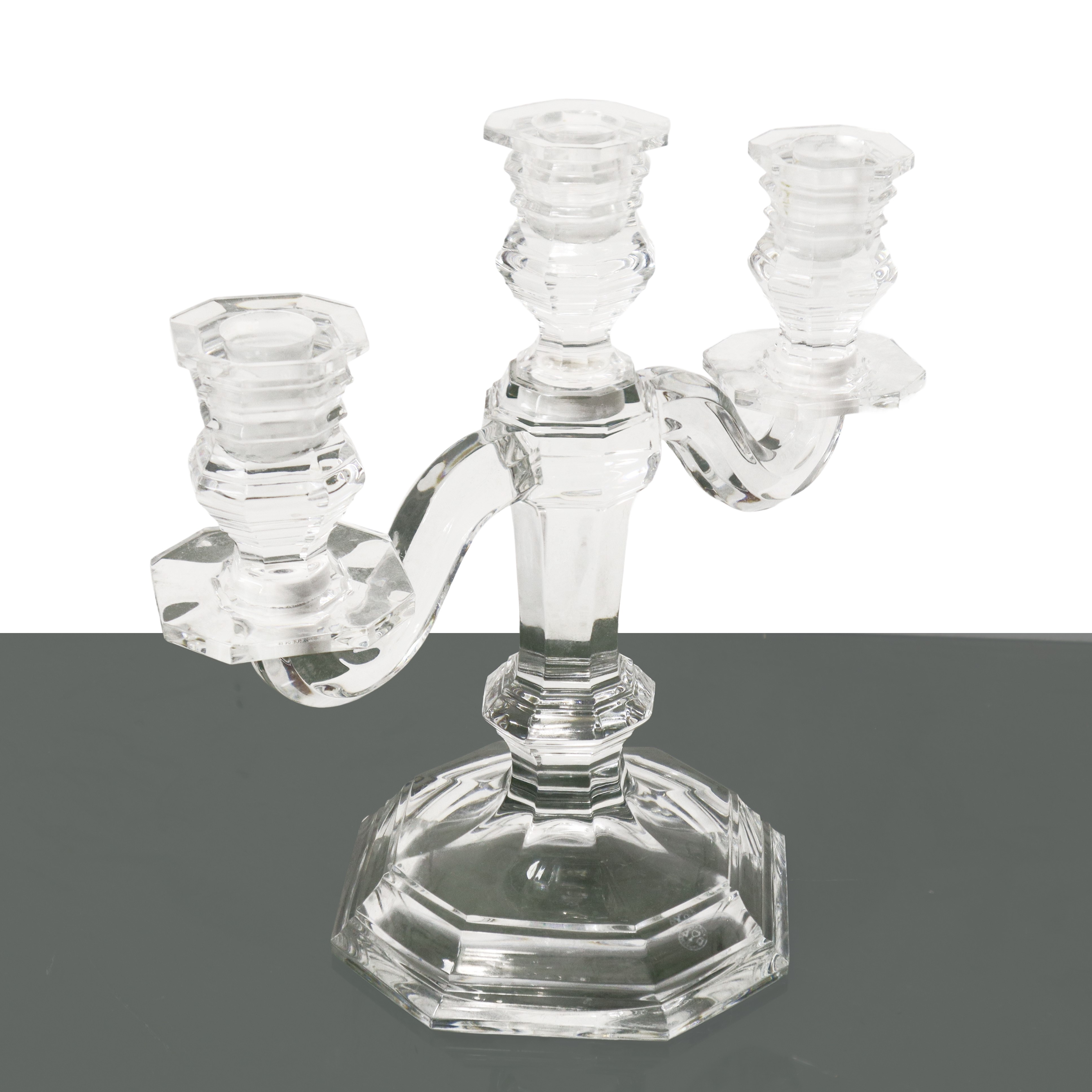 Baccarat France - Candeliere a tre luci in cristallo, modello Regence