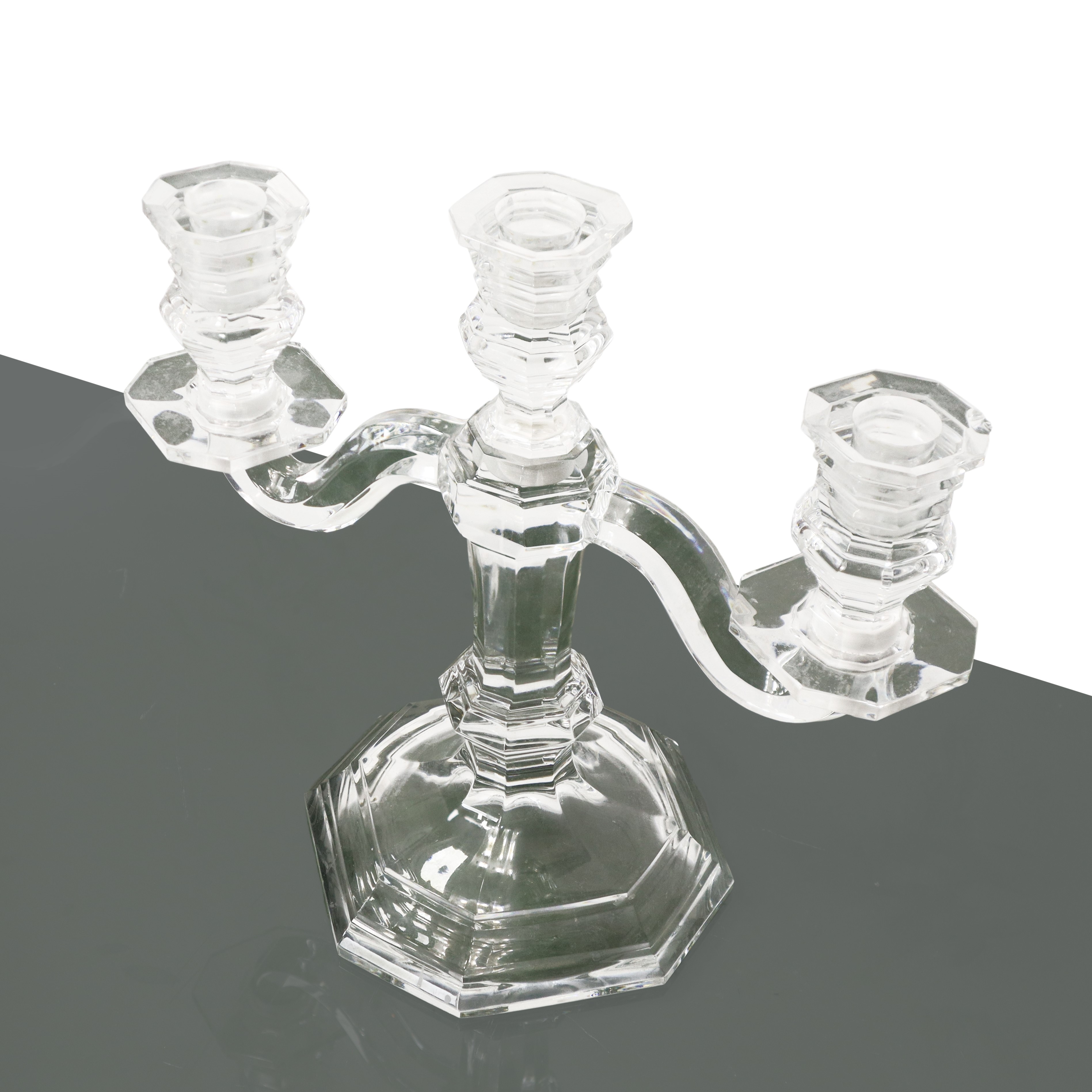 Baccarat France - Candeliere a tre luci in cristallo, modello Regence