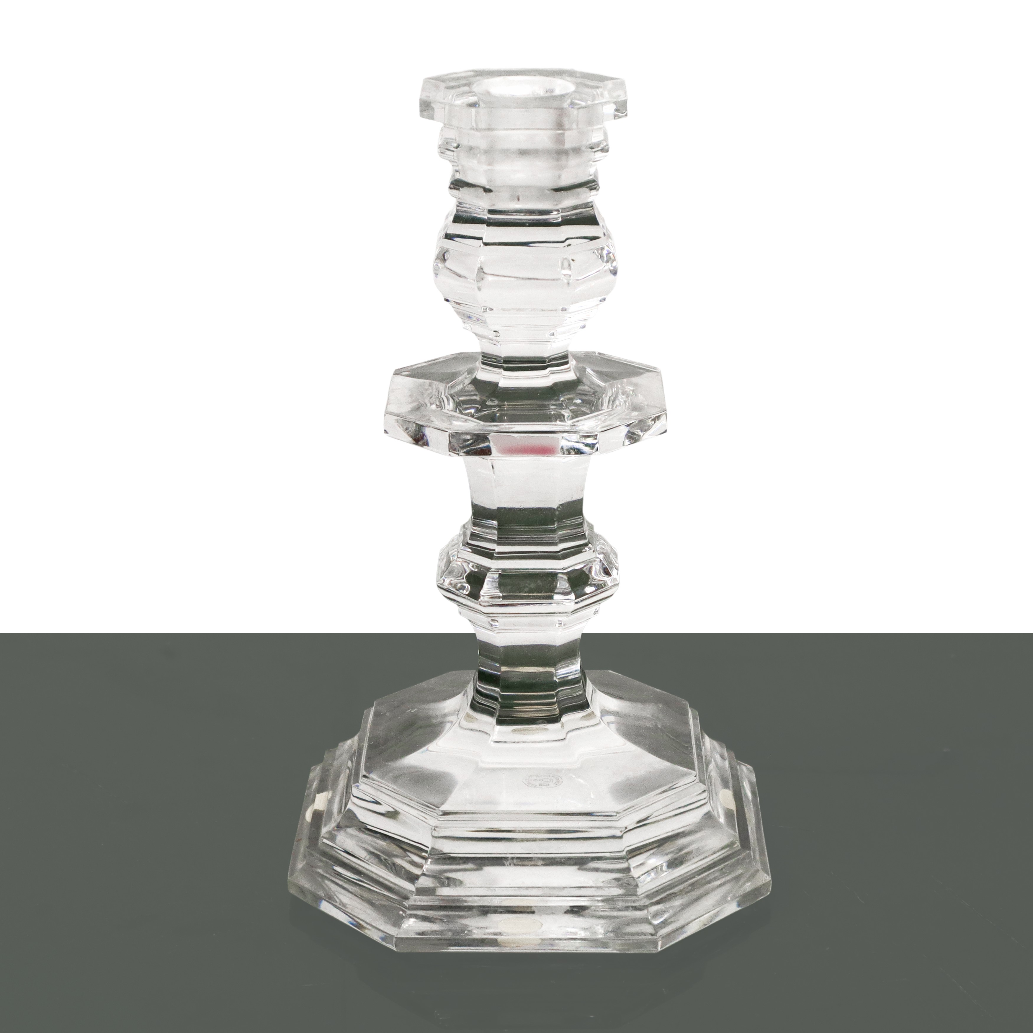Baccarat France - Coppia di candelieri monoforo in cristallo, modello Regence