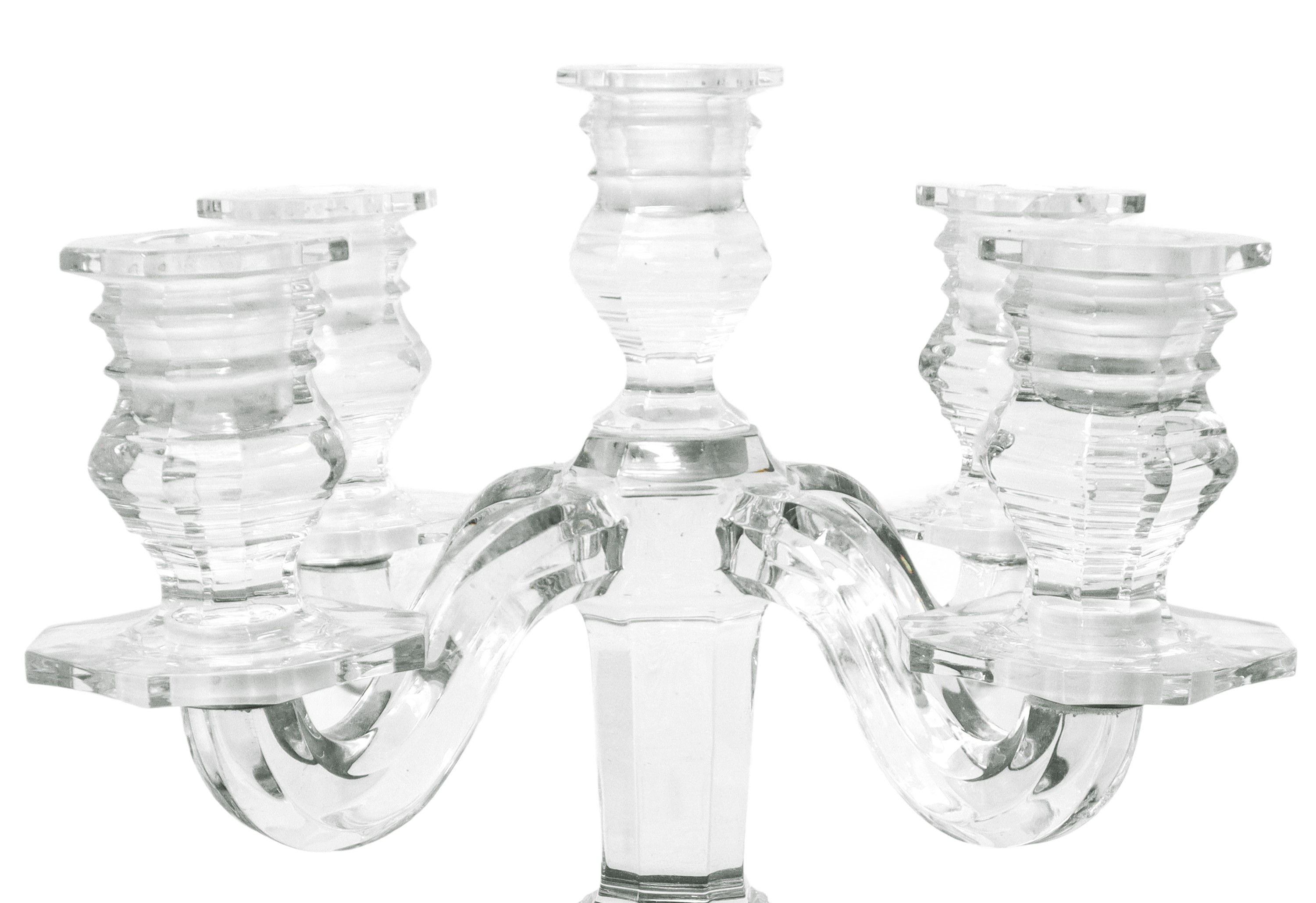 Baccarat France - Candelabro a cinque luci in cristallo, modello Regence
