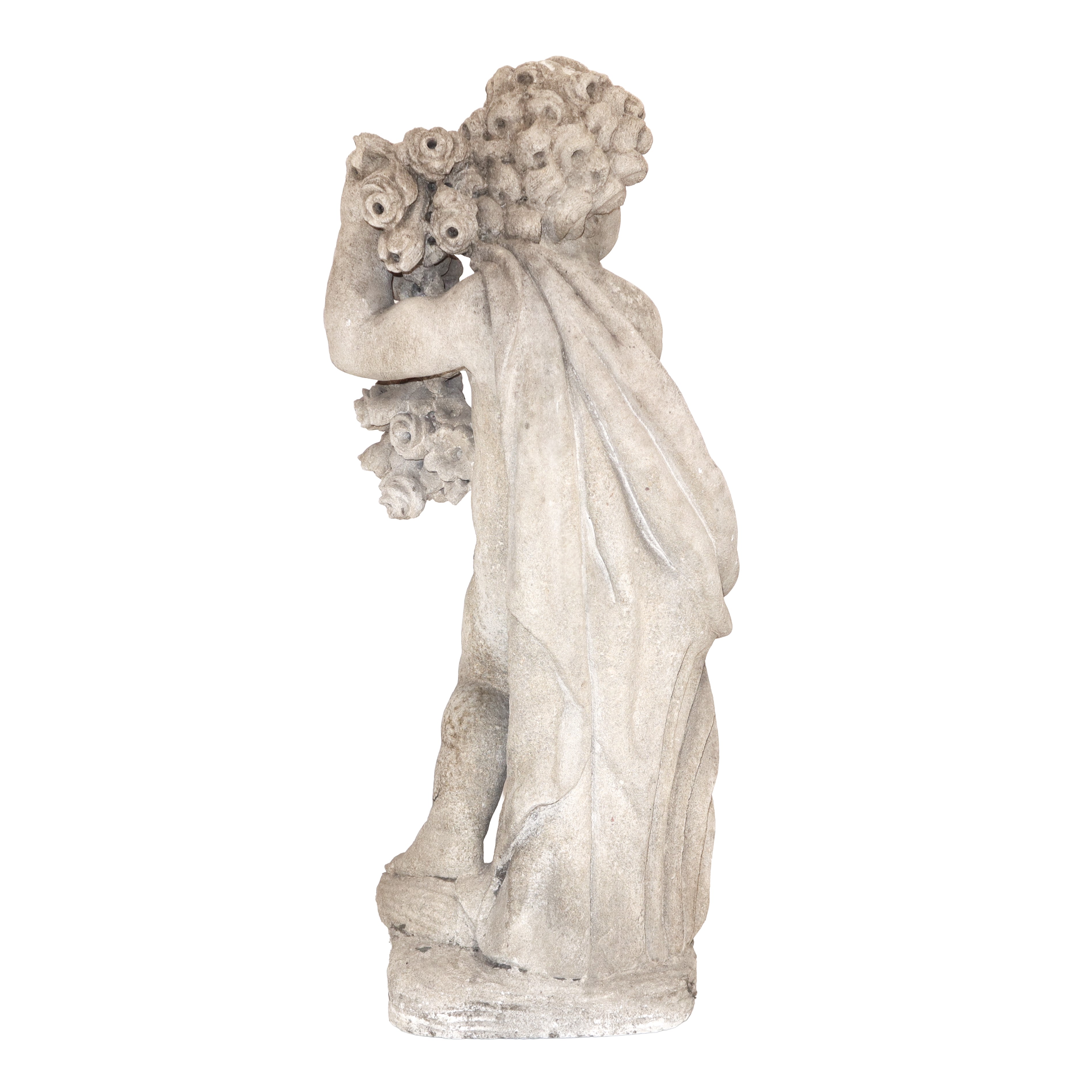 Putti raffiguranti le Quattro Stagioni, pietra bianca calcarea (serie di quattro esemplari), fine...