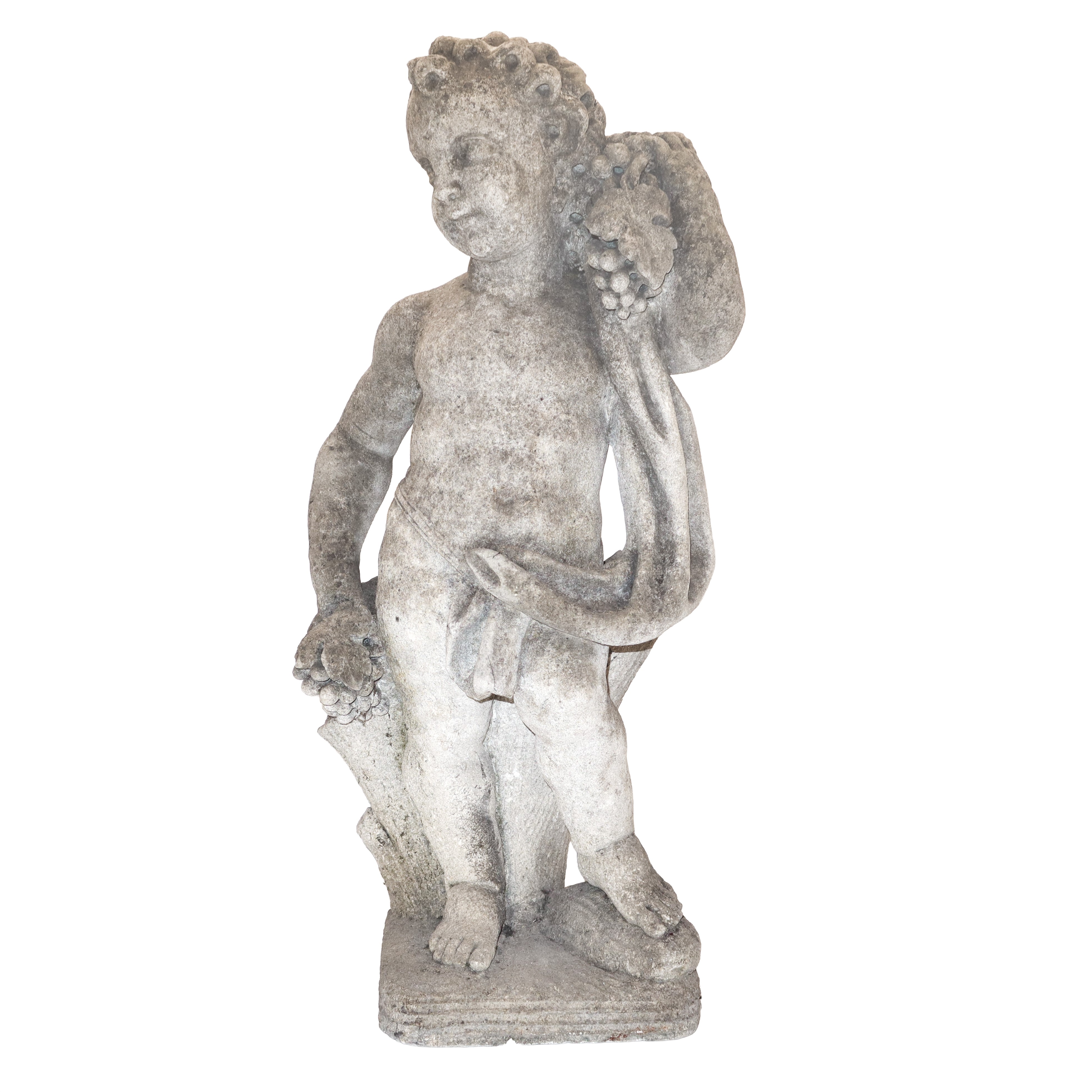 Putti raffiguranti le Quattro Stagioni, pietra bianca calcarea (serie di quattro esemplari), fine...