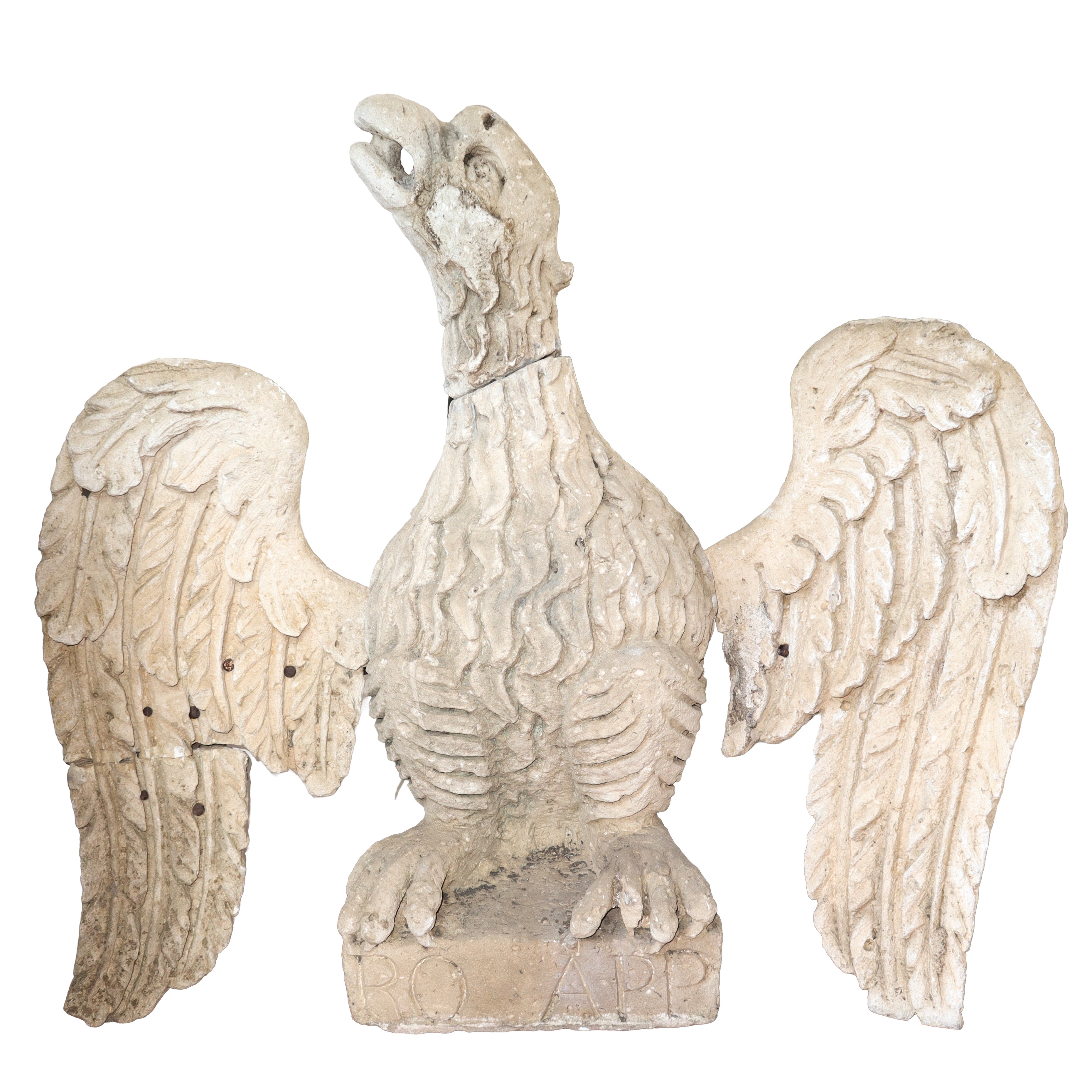 Scultura in pietra calcarea bianca, Aquila araldica (Italia centro-settentrionale, XI/XIII secolo...