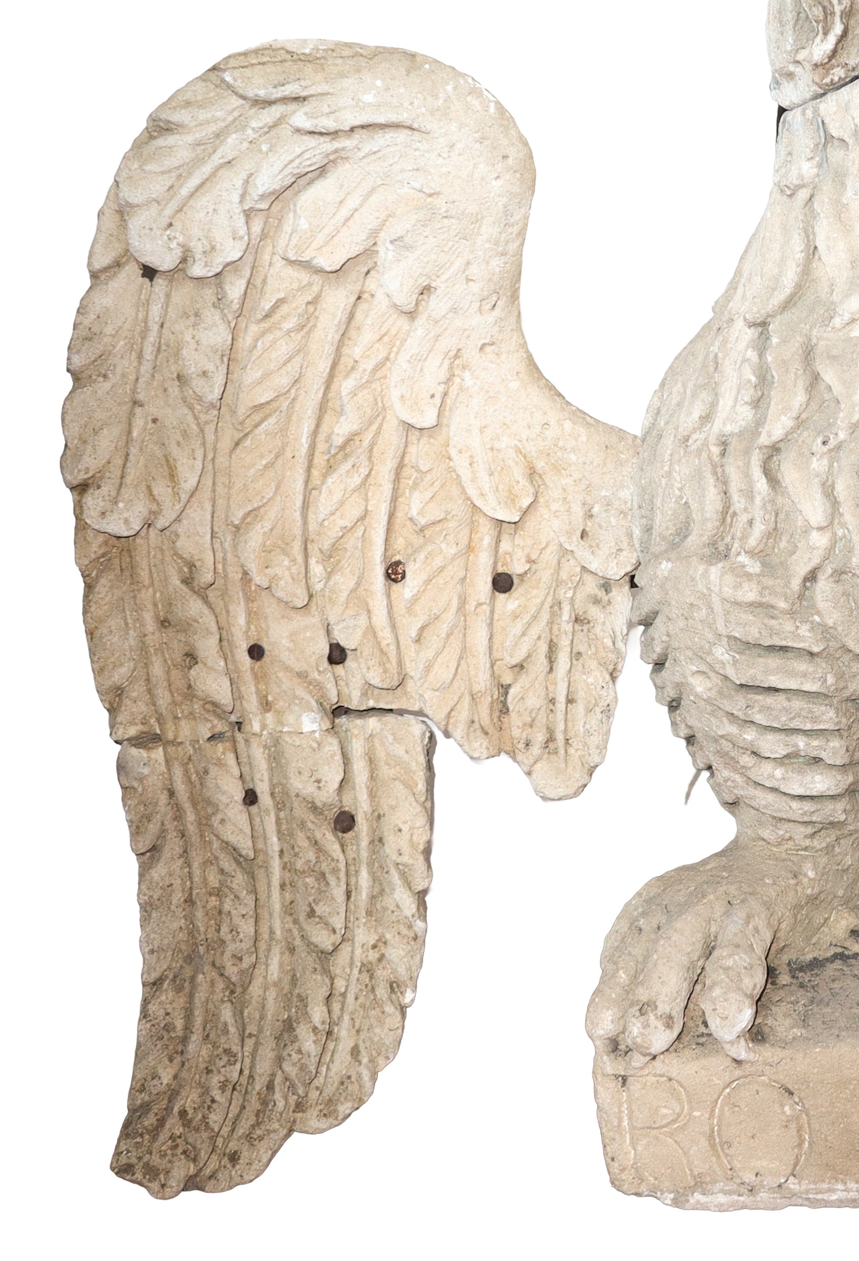 Scultura in pietra calcarea bianca, Aquila araldica (Italia centro-settentrionale, XI/XIII secolo...