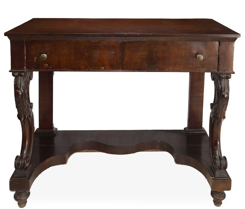 Consolle inglese con cassetto, dimensioni 84,5×103×44 cm