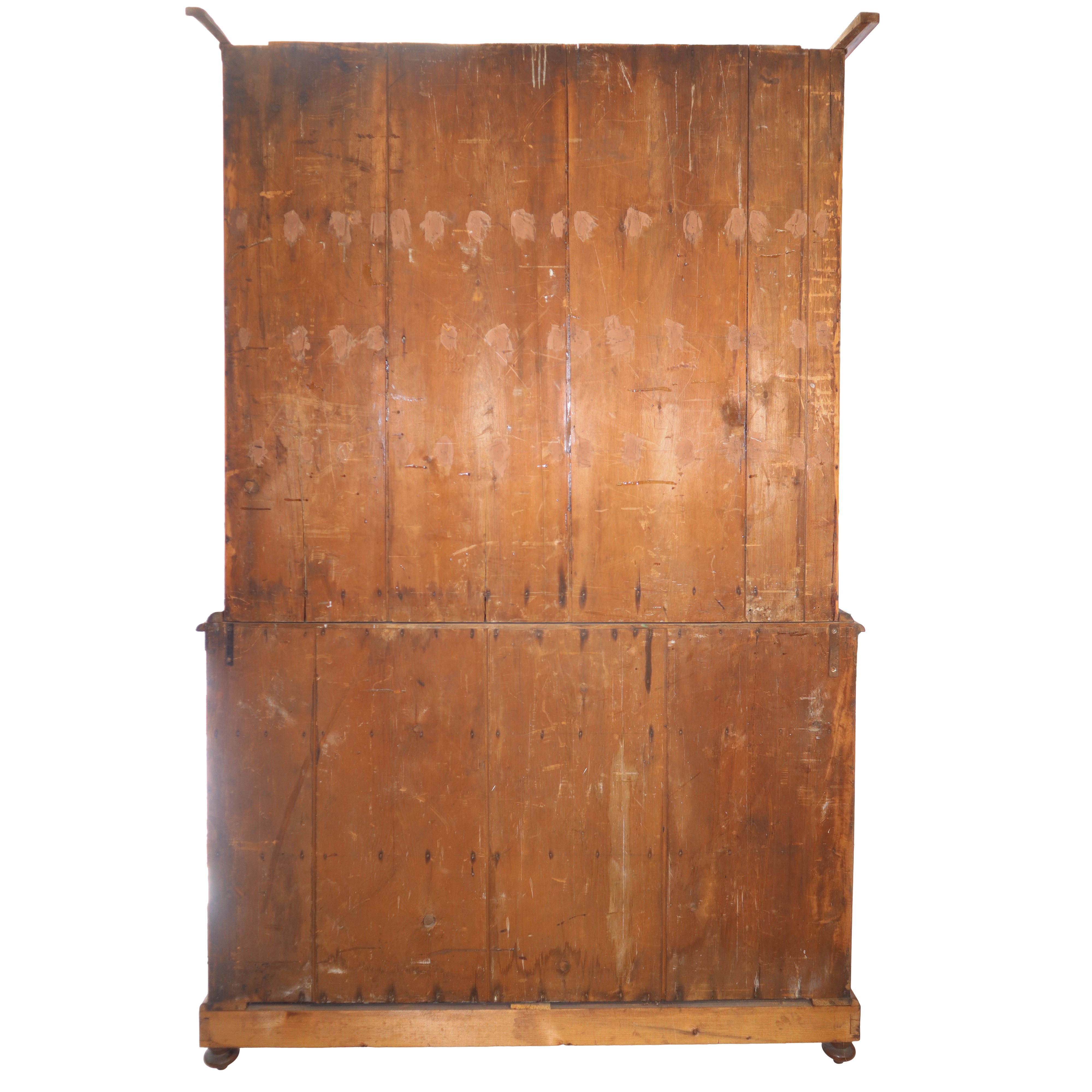 Credenza buffet inglese, con cassetti inferiori e sportelli a vetri superiori