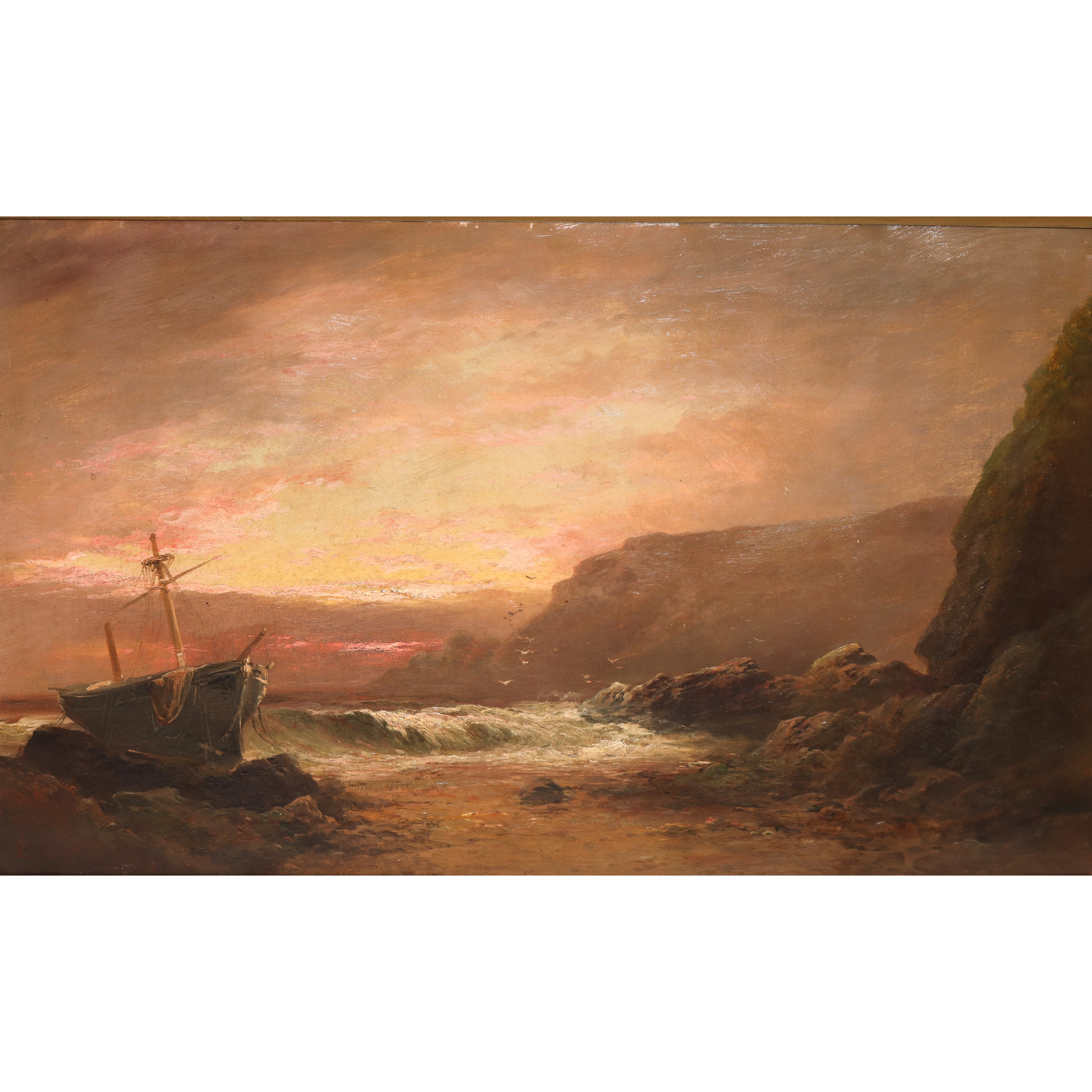 Edwin Hayes - Paesaggio Costiero al Tramonto