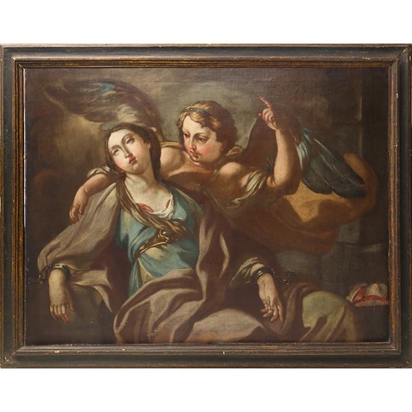Saint Agatha in prison with the Angel