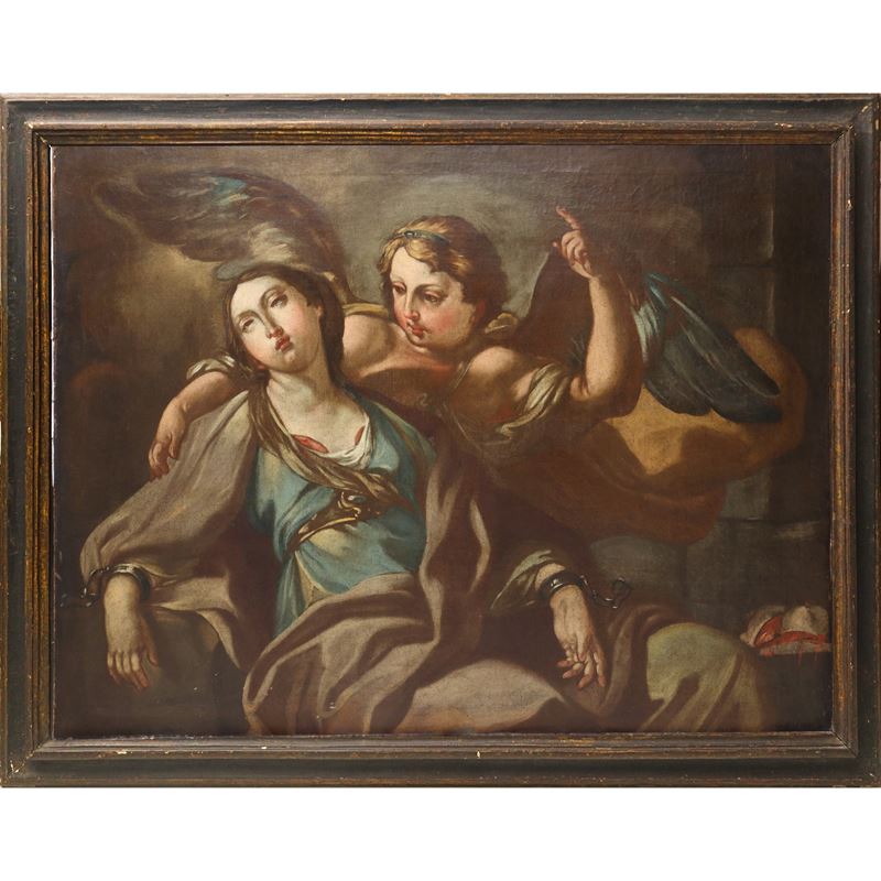 Anonimo di scuola meridionale (fine XVII secolo), Sant'Agata in carcere con l'Angelo