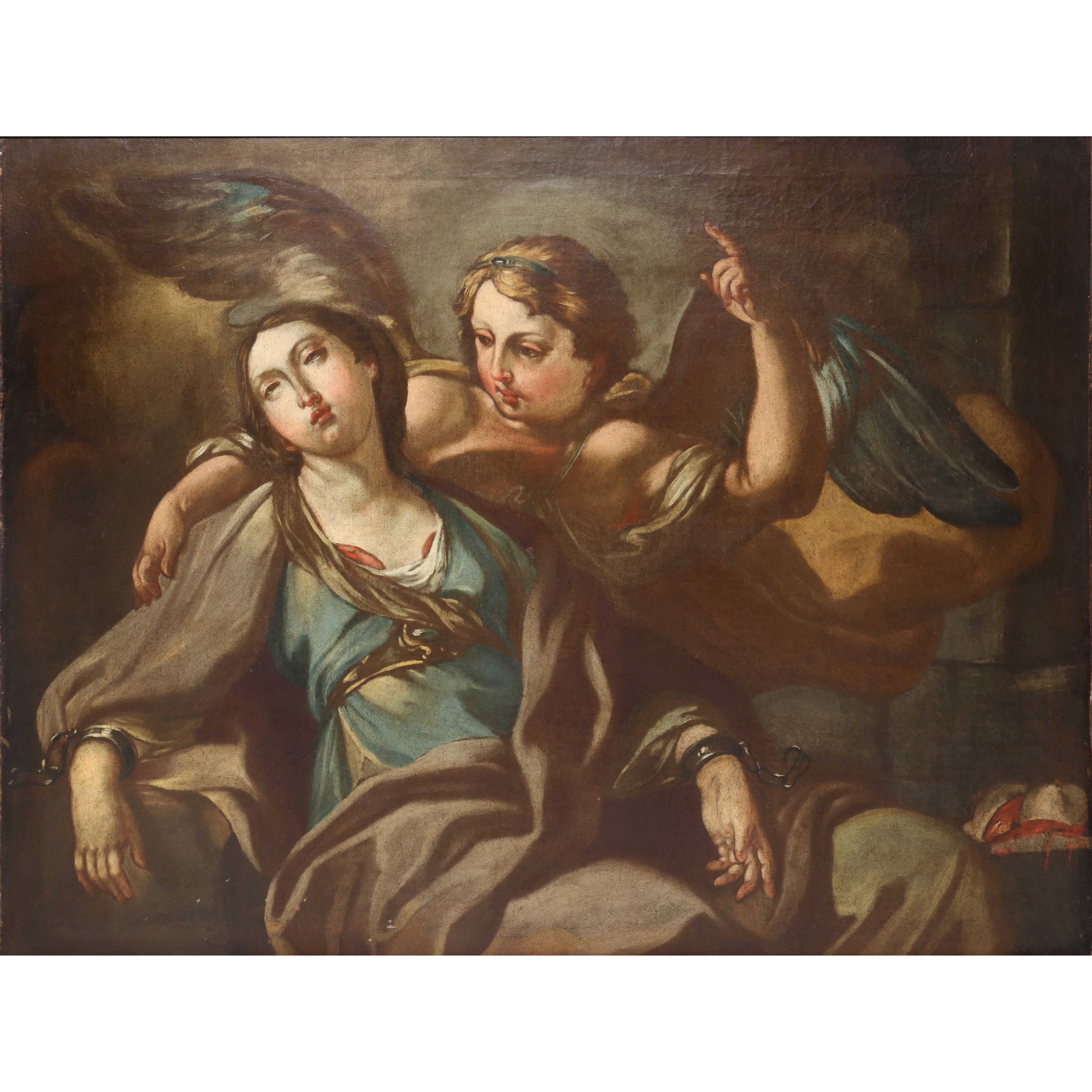 Anonimo di scuola meridionale (fine XVII secolo), Sant'Agata in carcere con l'Angelo