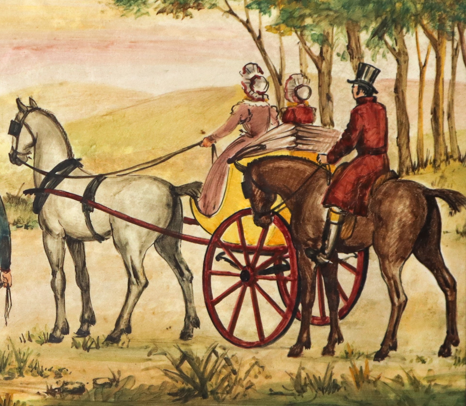 Eugenio Pattarino - Scenetta di Genere con Carrozza