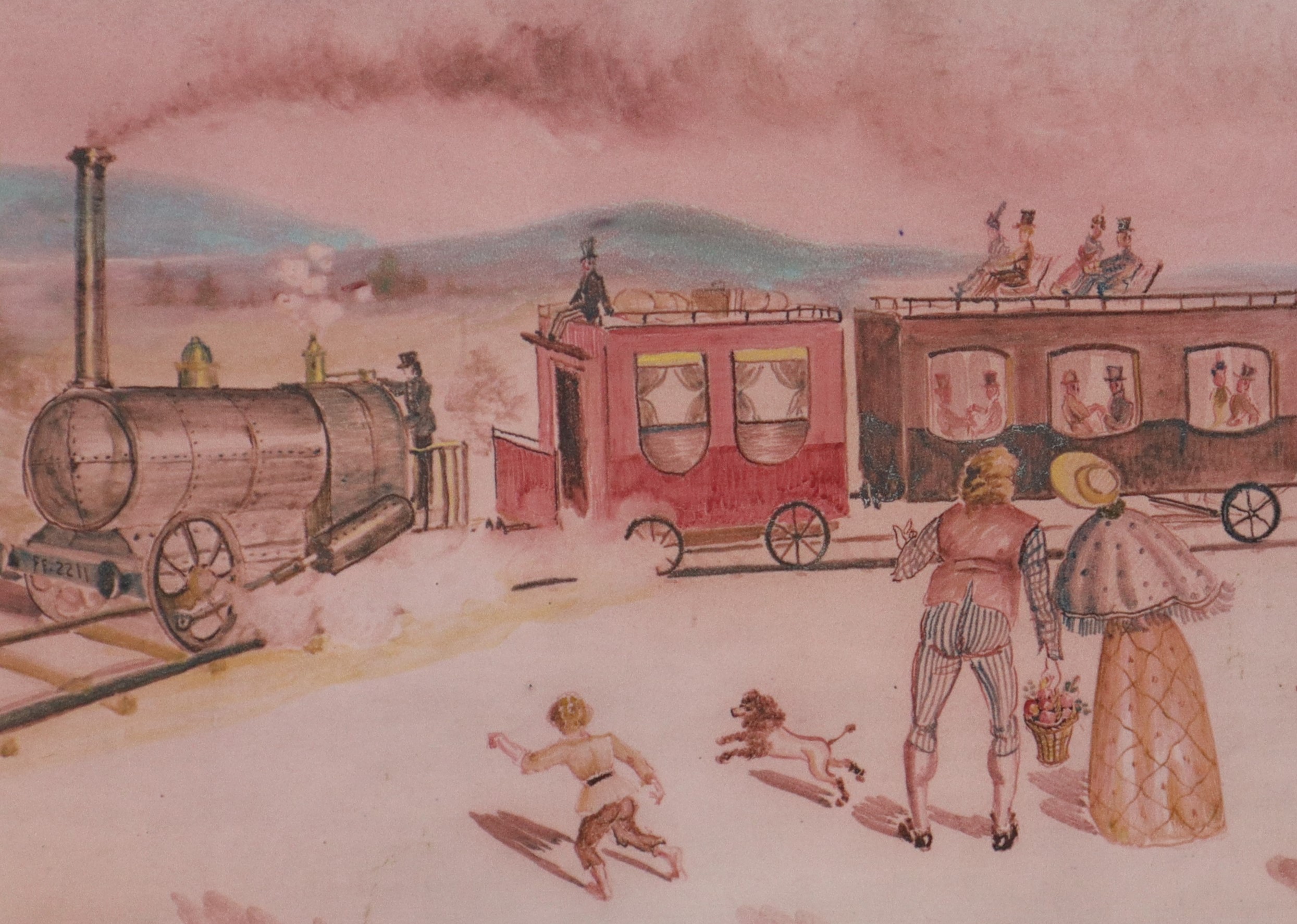 Eugenio Pattarino - Scenetta di Genere con Treno
