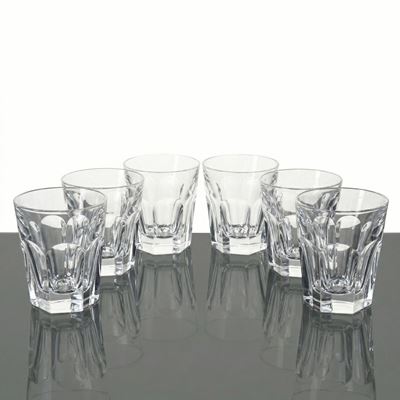 Servizio di sei bicchieri da whisky in cristallo, modello Harcourt
