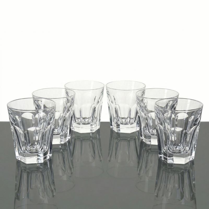 Baccarat France - Servizio di sei bicchieri da whisky in cristallo, modello Harcourt