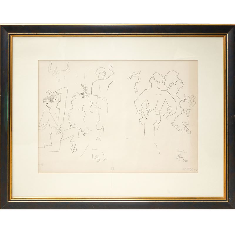 Jean Cocteau - Figure 1956, litografia