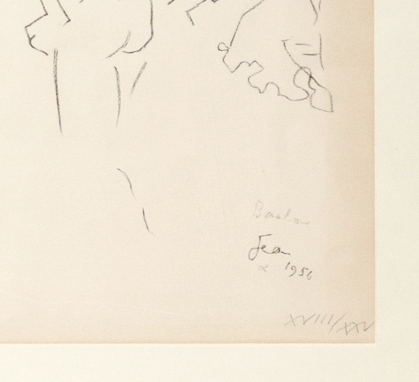Jean Cocteau - Figure 1956, litografia