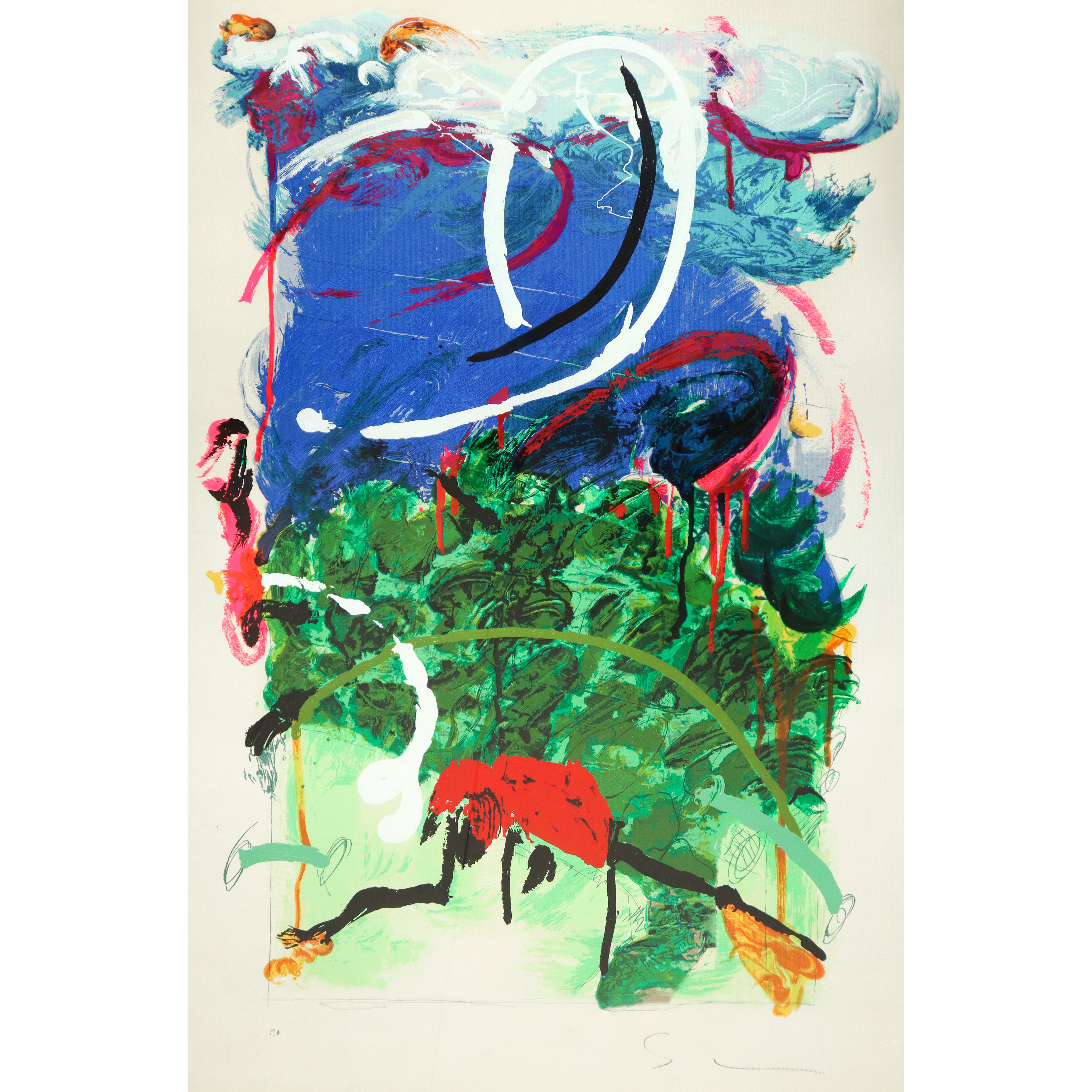 Mario Schifano - Paesaggio, serigrafia polimaterica