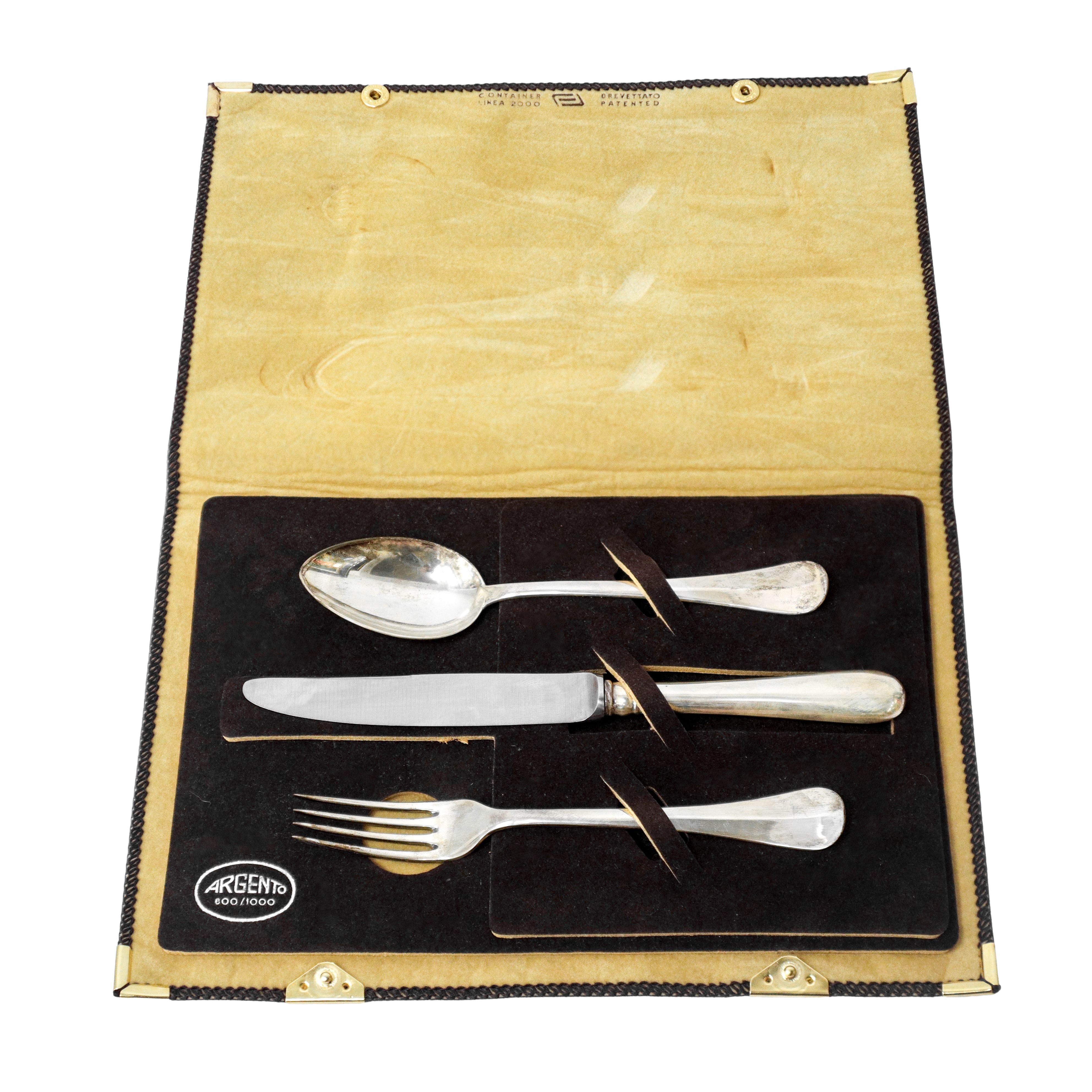 Set di posate da bambino in argento 800