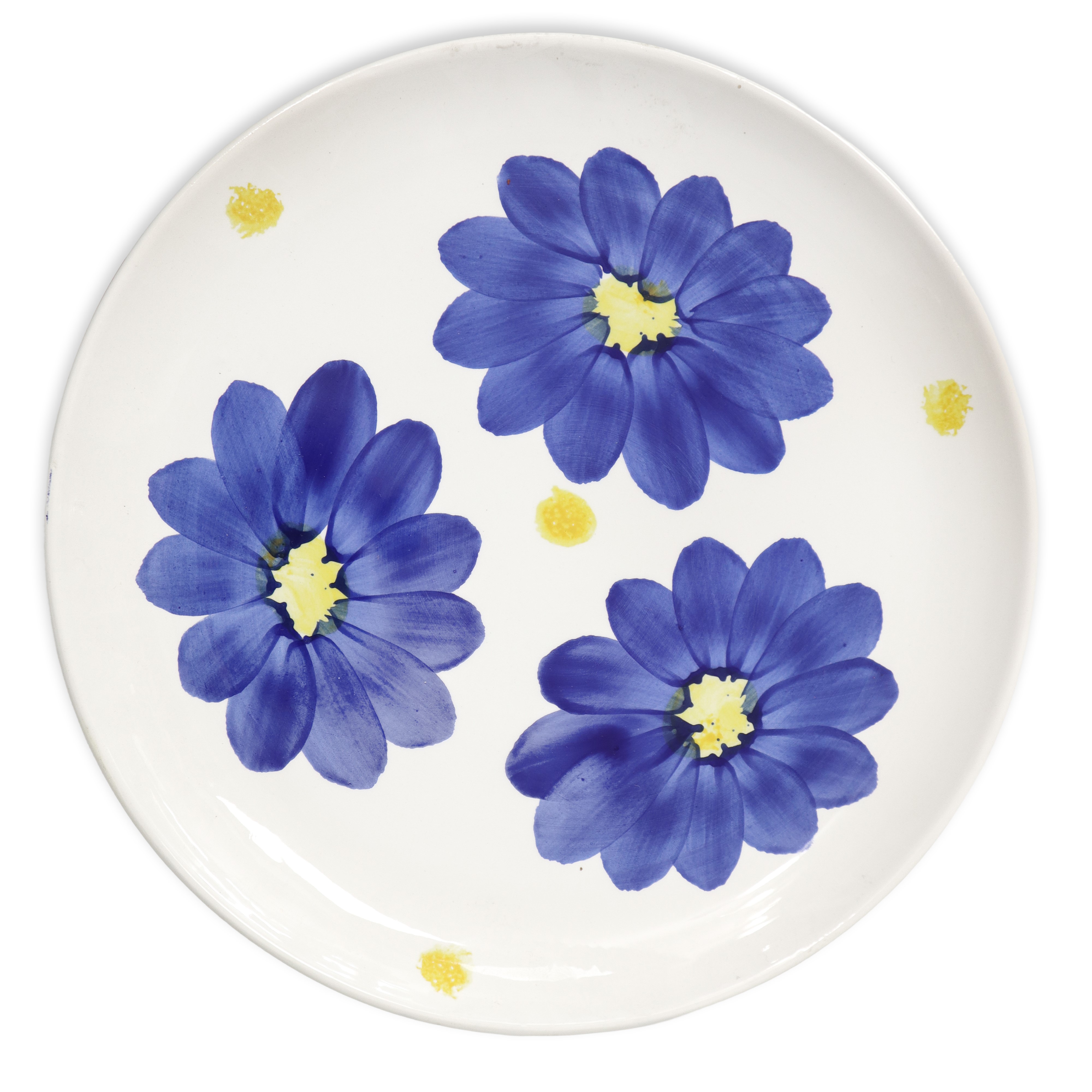 Ironstone Made in Italy - Servizio di piatti in terraglia decorati con fiori blu