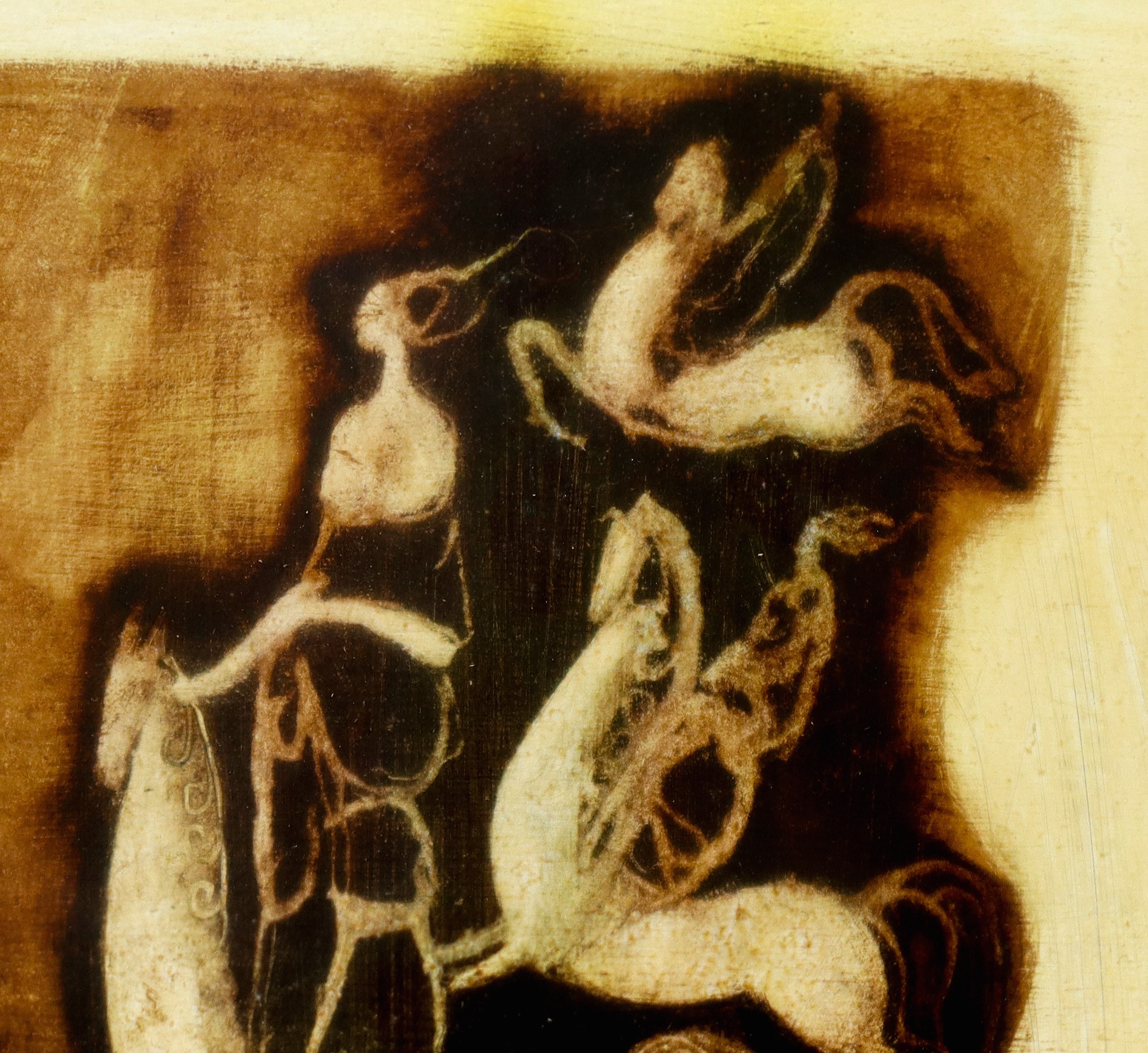 Cesare D'angelo - Profilo di dama e quattro cavalli