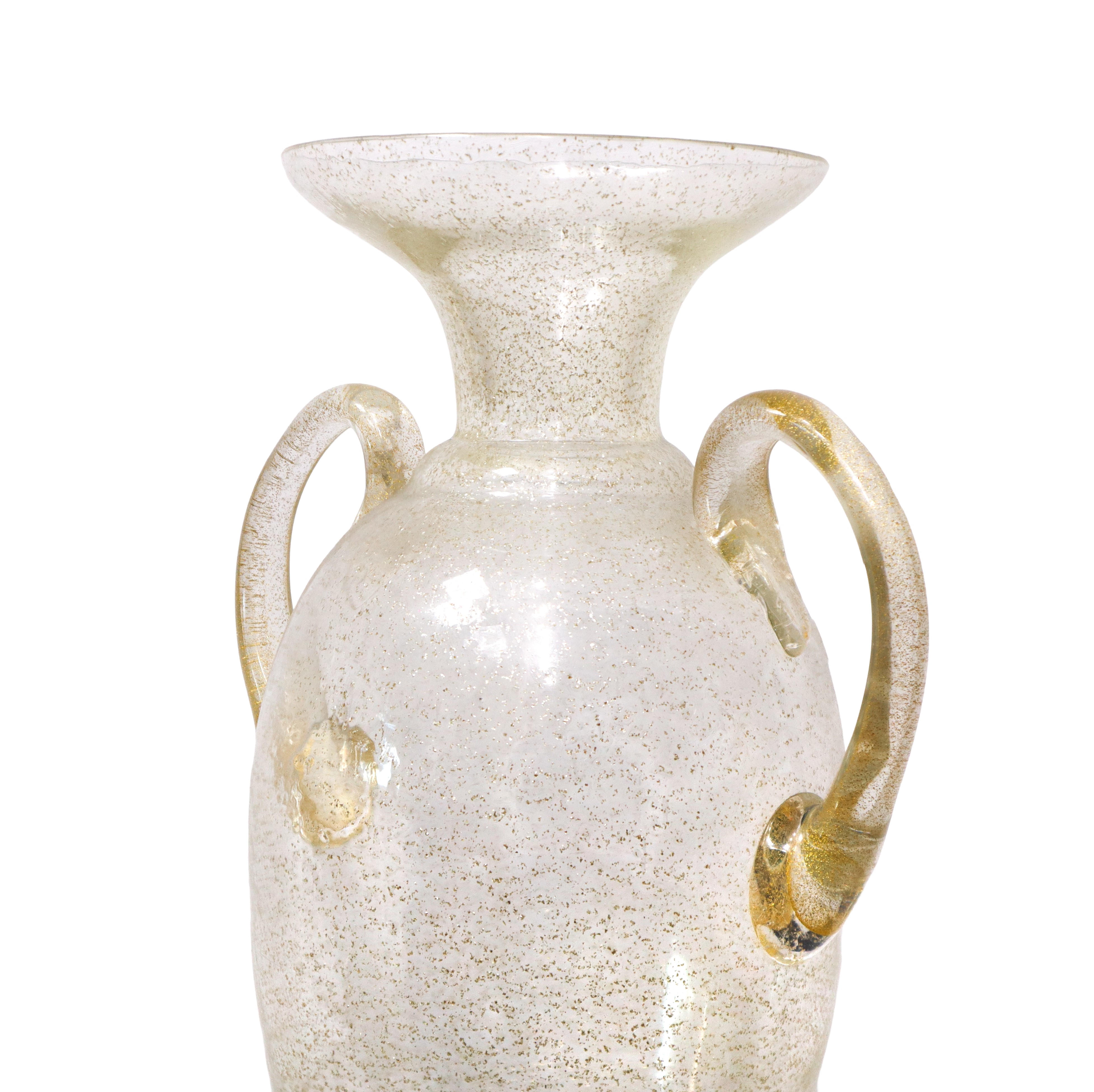 Vaso ad anfora, vetro pulegoso di Murano