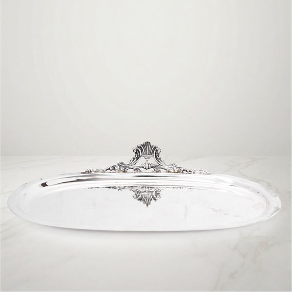 Small 800 silver pocket emptier with decorated side handle