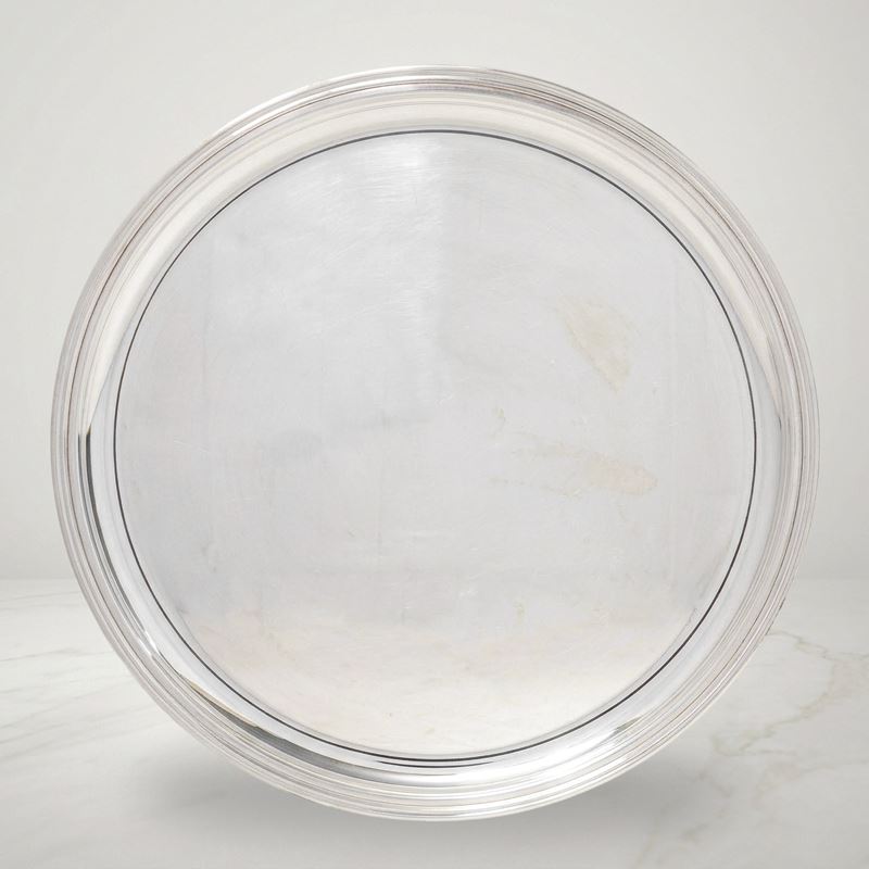 Piatto rotondo in argento 800
