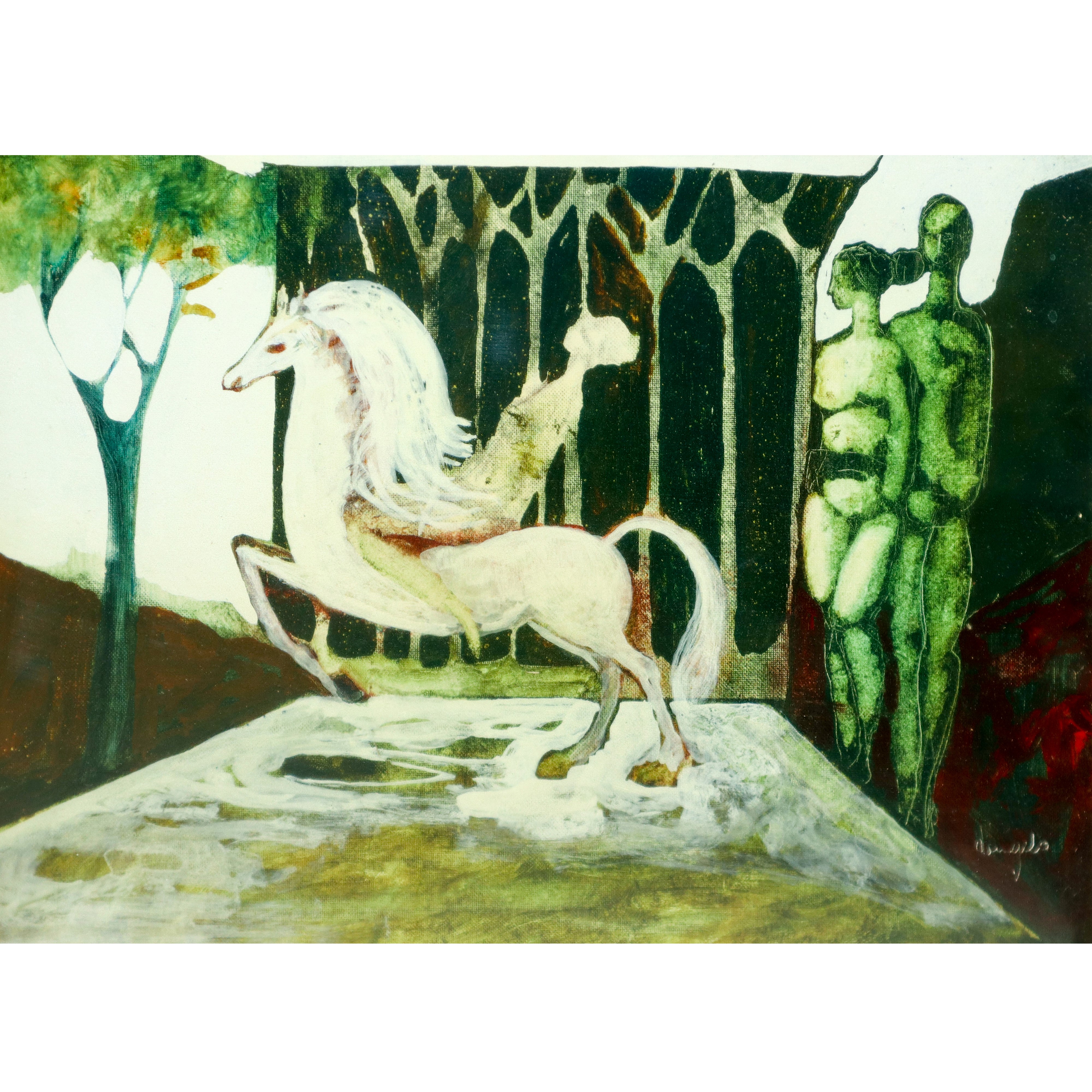 Cesare D'angelo - Fantasia con coppia e cavallo bianco