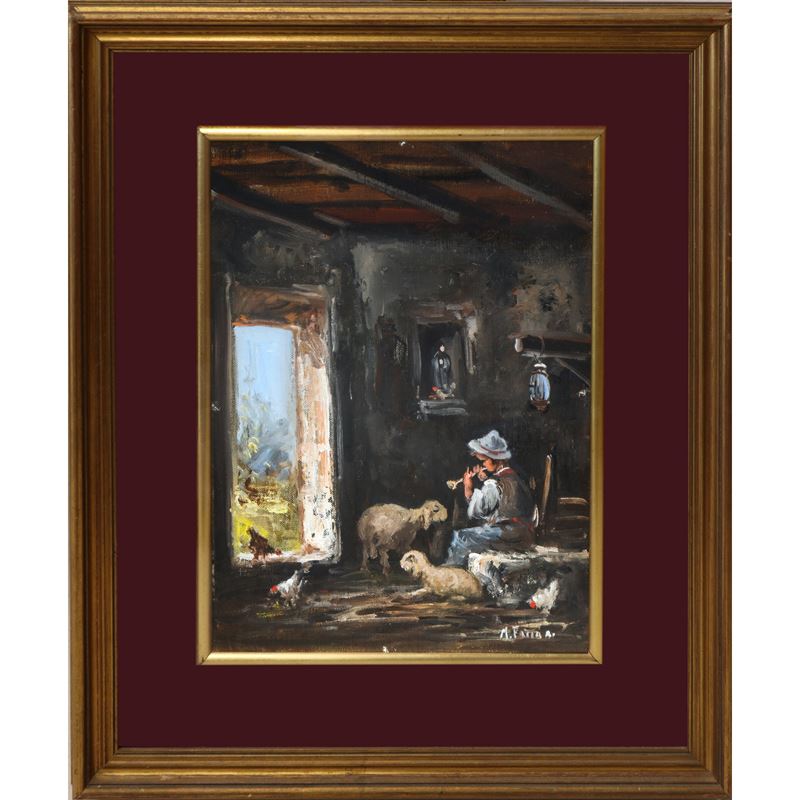 Mario Fattori - Interno Ovile