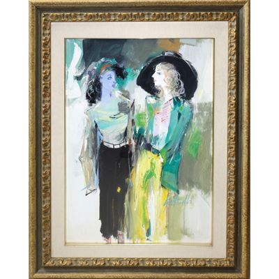 Belli, Due dame, olio su tela (XX secolo)