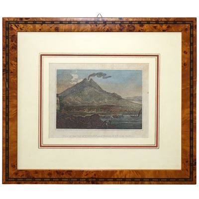Incisione, Vista di Catania col monte Etna